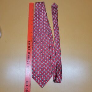 The Cotswold Collection Mens Red Silk Paisley Necktie Classic Formal Business